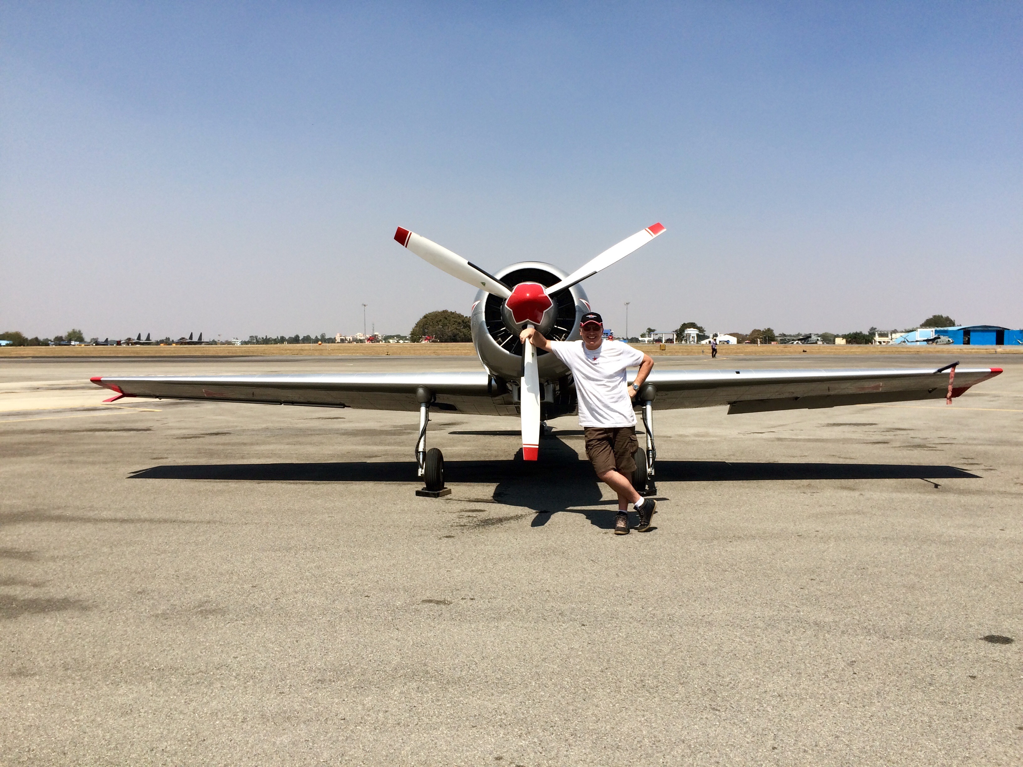 Etienne in front of Yak-50 Aero India 2015..jpg