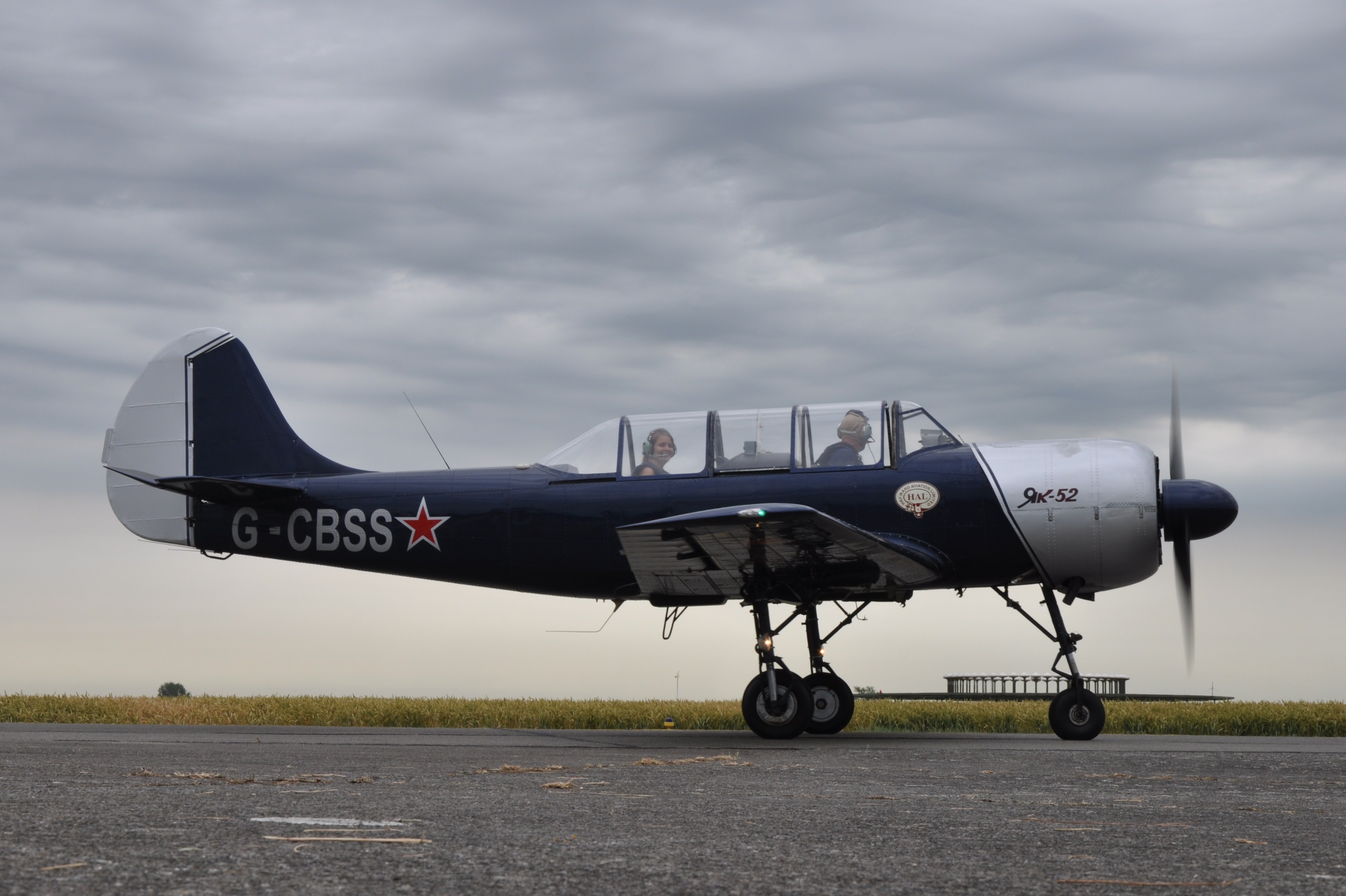 Koksijde Fly-In July 2015 Ans Yak-52 G-CBSS.JPG