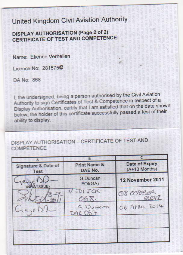 UK CAA - Display Authorisation (DA N° 868) - 06 April 2014..jpg